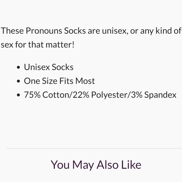NWT Unisex Main & Local Pronoun Pride Crew Socks - Picture 6 of 6